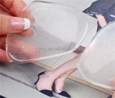 China Orthopedic Anti-Slippery Crystal Half Code Shoe Posted Anti-slippery Orthopedic Semi Transparent Foot Protector Silicone Insoles Anti Massage Insoles For Heels for sale