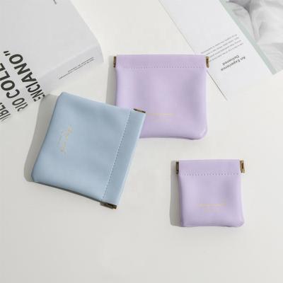 China Amazon Hot Selling Viable PU Leather Clasp Opening Cosmetic Bag Earphone Sundries Lipstick Storage Bag Travel Coin Purse Airpods Case for sale