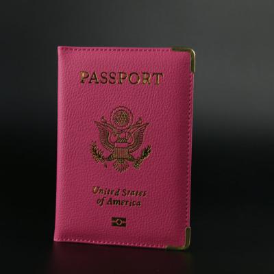 China Modern Gold Sleeve Storage Protector Bag/Silver Edge USA Passport Cover Travel Passport Holder Cover ID Card Bag Passport Wallet for sale