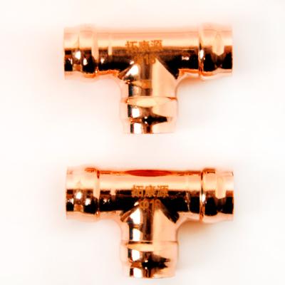 China High Quality Hot Selling RV Plumbing Sanitary Copper Tee Reducing Fitting for sale