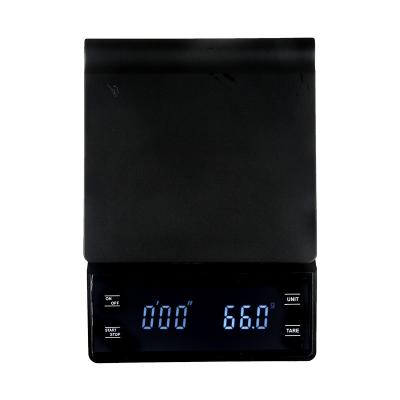 China Weight Measuring Hot Sales High Quality Black Digital Kitchen Scale 0.1G LED Electronic Weighting Kitchen Coffee Scale with Timer for sale