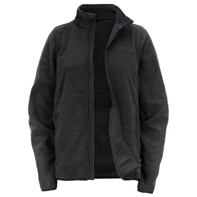 China Fashion Breathable High Quality Women's Popular Black Zipper Front Fleece Jacket for sale