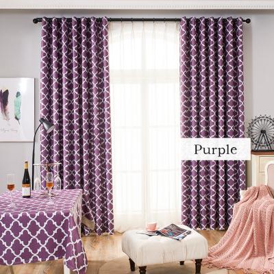 China Blackout Fancy Purple Color Gardinen Wohnzimmer Print Sunblock Modern Blackout Curtain For Living Room for sale