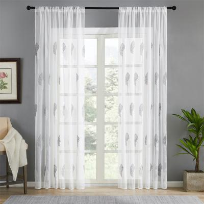 China Blackout Cheap Price Design Pastoral Home Blinds Window Hotel 100% Polyester Pure Embroidery Curtains Drapes for sale