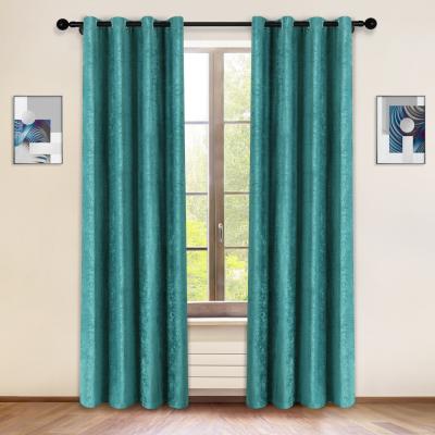 China Wholesale Blackout Polyester Contemporary Chenille Living Room Window Heavy Blackout Curtains Ready Made for sale