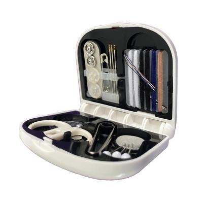 China PP+PET Complete Tools Button Pin Scissors White pp Box Portable Travel Sewing Kit For Emergency Use for sale