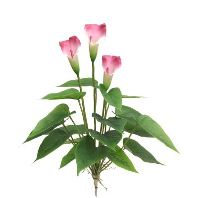 China Oil Painting Plastic Calla Lily Bouquet Artificial Calla Lily Flowers for sale