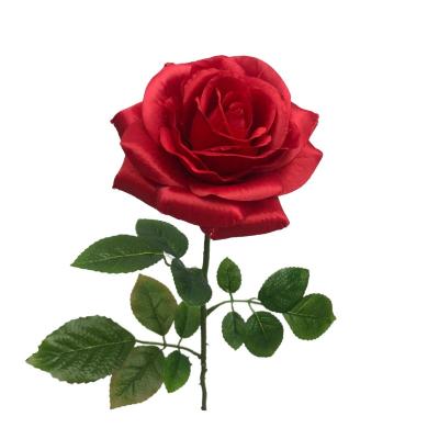 China Rubber Eco-fashion Touch Fabric Wholesale Real Rose Bunch Of Artificial Flowers Rose for sale