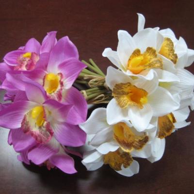 China Real Touch Orchids Decoration Artificial Flower Real Touch Silk Giant Artificial Flowers for sale