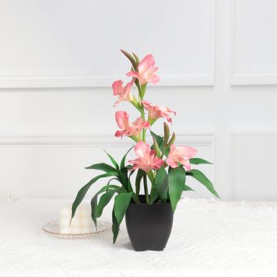 China Wholesale Plastic Artificial Artificial Ginger Flower In Pot Bonsai Plant For Office Restaurant Home Wedding Decoration for sale