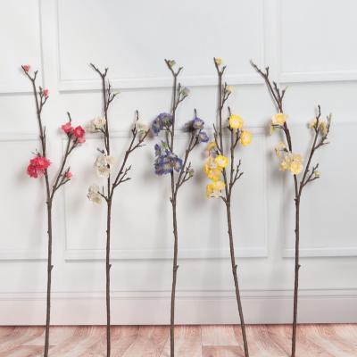 China Wholesale Plastic Fabric Plum Blossom Flower Artificial Artificial Flower For Home Ministry Hotel Restaurant Decoration for sale