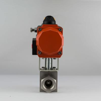 China Kepler Flange Pneumatic Control Double Acting Single Acting Stainless Steel Ball Valve DN8~DN25 1/4