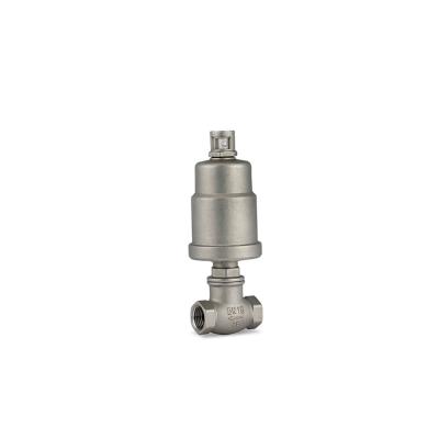 China Kepler Manufacturer Pneumatic Piston Stainless Steel Thread Angle Seat Valve With Stainless Steel Actuator Double / Single Acting DN15~DN65 1/2