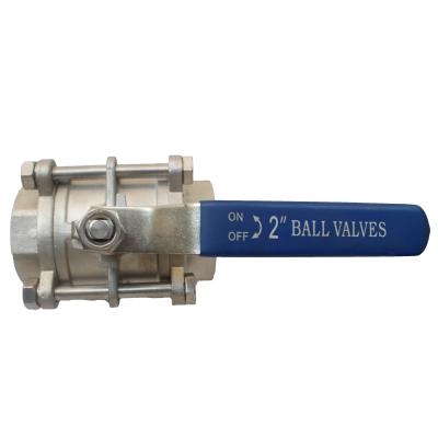 China General 3 Pieces Stainless Steel 304/316 1000WOG BSP NPT BSPT Threaded Industrial Manual Ball Valve for sale