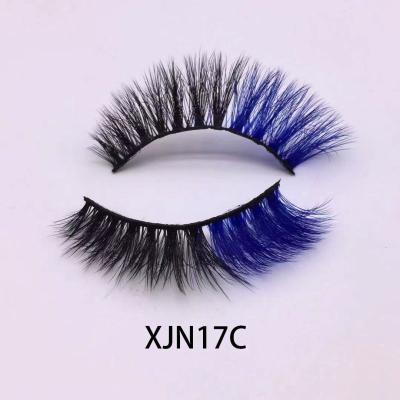 China Wholesale 25mm Colorful High Quality Fluffy Mink Colored Lashes Strips Handmade Soft Custom 3d Mink Lashes False Eyelashes for sale