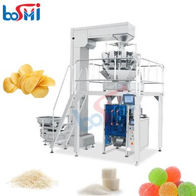 China Vertical linear multihead weigher packaging machinery potato chips sugar rice packing machine multi-function packaging machines for sale