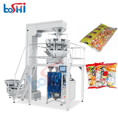 China Bag packing machine Automatic biscuit and potato chip packing machine Multi-head weighing snacks three-dimensional bag packing zu verkaufen