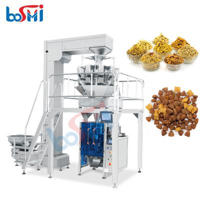 China Automatic Weighing food dry fruit ice cube rice potato chips chocolate bean packing machine for sale