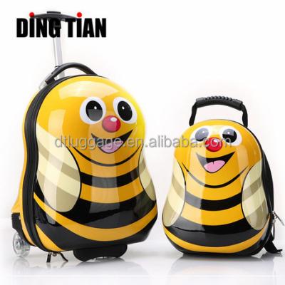 China Daily Hot Sales ABS Plastic PC Luggage Small Carry On Suitcase Children School Bag Kids Trolley With Cute Pattern for sale