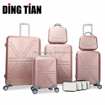 China Daily Factory Customized Wholesale Carry On Spinning Suitcases 4 Wheel ABS Luggage 6 Piece Sets Business Customzied Unisex Double Logo for sale