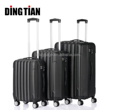 China Wholesale Popular Daily Luggage 3pcs Travel Set Trolley Hard Shell Suitcase Bag ABS w/Lock, Black Trolley Hartsc halen koffer for sale