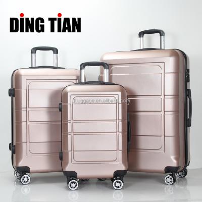 China Designer Custom Luggage ABS Briefcase Trolley Daily Luggage Carry On Suitcase Set Travel Boarding Luggage for sale