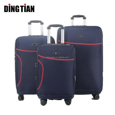 China Daily wholesale luxury fabric nylon soft cheap kofferset waterproof soft trolley travelers luggage sets suitcase for sale