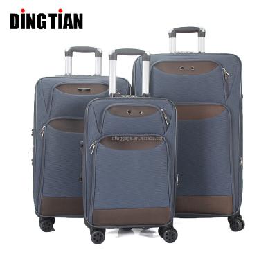 China Soft Cheap Trolley Suitcase 600D Polyester Travelers Luggage Sets Wholeflowerseap Fkidsc Daily Soft Nylon Spinner Waterproof Unisex for sale