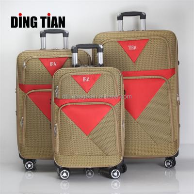 China Cheap Daily Hot Sale Custom Trolley Suitcase Set Nylon Soft Fabric Luggage Trolley Suitcases Wholesale for sale