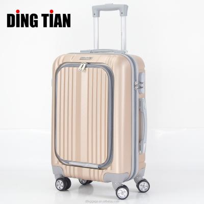 China 2021 Fashion Business Trolley Bag Front Open Compartment Laptop Trolley Baggage Cabin Travel Daily Suitcase for sale