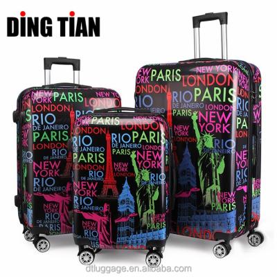 China Daily Customized Pattern 20/24/28 Inch Printing Suitcase Travel Trolley Bags Carry On Portable Luggage Suitcase Men Hard Side Spinner for sale