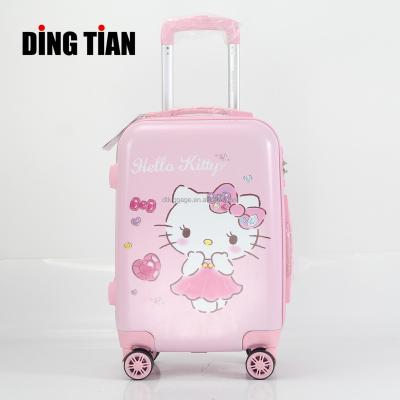 China Colorful Custom Made Daily ABS PC Bag Trolley Cabin Suitcase Print Cartoon Luggage Bags With Pictures for sale