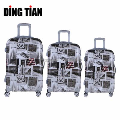 China Luxury Customized Designers Daily Unique Luggage ABS+PC Printed Suitcase With Patterns Mens High Quality Unisex 230D ABS Scratching 5-7days for sale