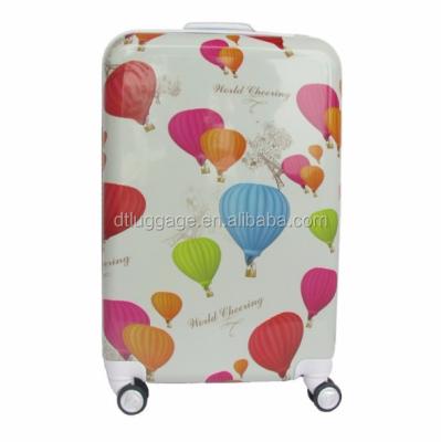 China Newspaper Customized Unique Luggage Style Colorful National Suitcases With Fashion Patterns Mens Unisex ABS High Quality 230D Lining for sale