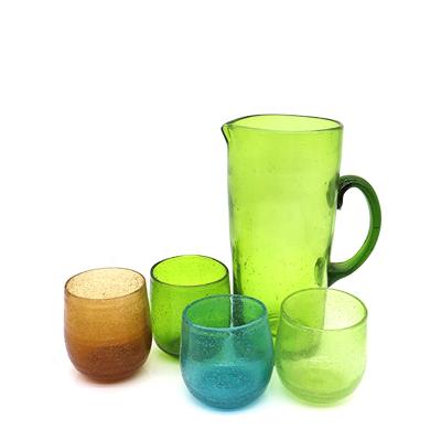 China Recyclable Juice Jug Cold Water Glass Set Wine Decanter Set Jugs With Glass Cup Nordic Style Home Kettle for sale