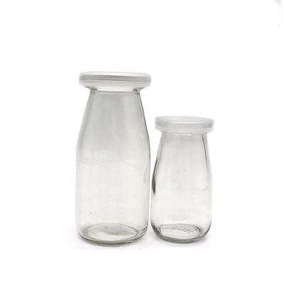 China 100ML 200ml Recyclable Wholesale Small Pudding Milk Bottle Yogurt Cup Glass Pudding Bottle / Yogurt Glass Bottle for sale