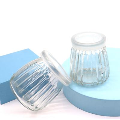 China Recyclable Mini Storage Yogurt Jars Pudding Yogurt Glass Bottle Pudding Jar Recyclable Jelly Jar for sale