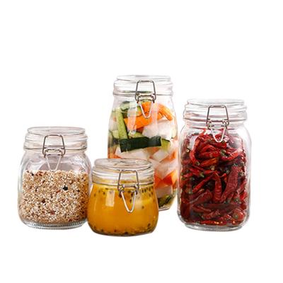 China 200ml-3000ml Recyclable Glass Storage Jar Tea Cart Christmas Candy Jar Kitchen Storage Tank for sale