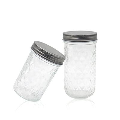 China Wholesale Recyclable Polygon Glass Canister Bottle Block Chili Sauce Pickle Nut Glass Jar With Lid for sale