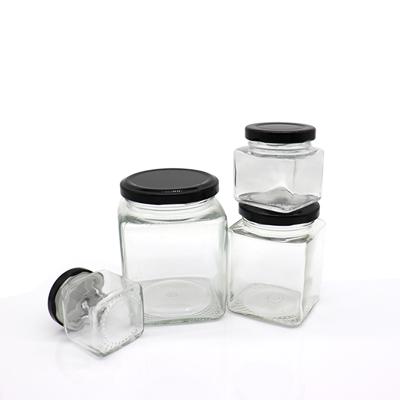 China Hot Sale 100ml 200ml 380ml Viable Storage Clear Food Pickle Glass Bottle Honey Jar Factory Wholesale for sale