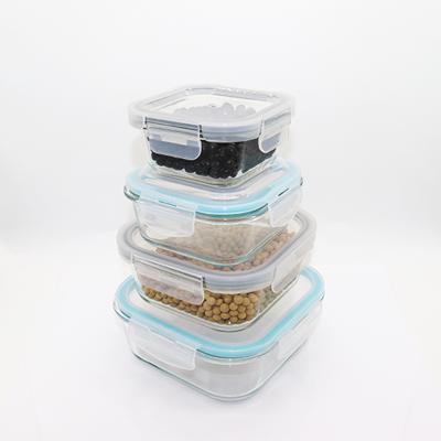 China Wholesale Oven Food Storage Container Portable Microwave Food Bento Box Glass Lunch Box For Kids for sale