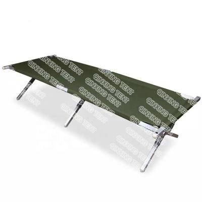 China Factory Supply Field Army Camping Cot Easy Carry Outdoor Single Folding Portable Green For Lunch Break Outdoor Camping Cot for sale