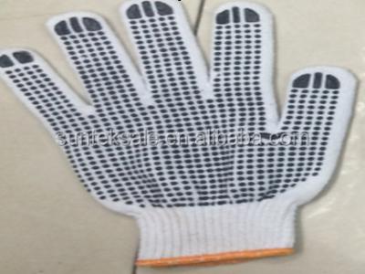 China Cotton+PVC One Side PVC Dotted Gloves , Cotton / Polyester Twine Knit Gloves for sale