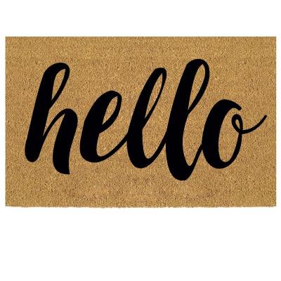 China Corrosion Resistant Anti-Slip Coir 40 X 60cm Hello Welcome Door Mat for sale