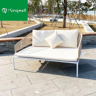 China Modern high quality outdoor double daybed hotel furniture outdoor oudtoor living room with factory price for sale