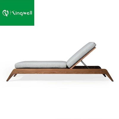 China Modern Custom Outdoor Furniture Teak Wood Factory Sun Lounger Swimming Chaise Lounge for sale