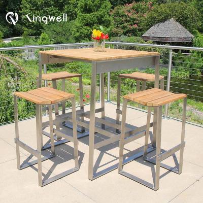 China Modern Factory Direct Wooden Tall Sturdy Stool Set Bar Tables And Chairs For Sale for sale