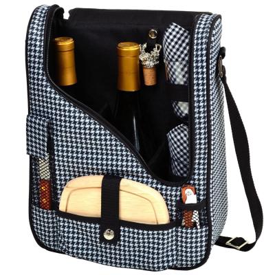 China Insulated Wine Bottle Carrier Bag Tote Insulated Food Cooler Bag Picnic BOX Wine Cooler Bag for sale