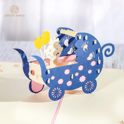 China Universal Wholesale Newborn Baby 3D Sound Beau Small Greeting Cards With Envelope for sale