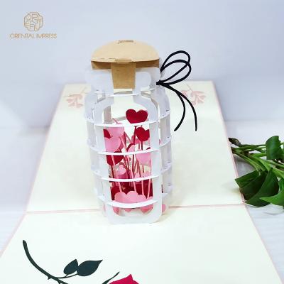 China 2022 Universal Pop Hearts Romantic Valentine's Day Bottle Full Love Cards for sale